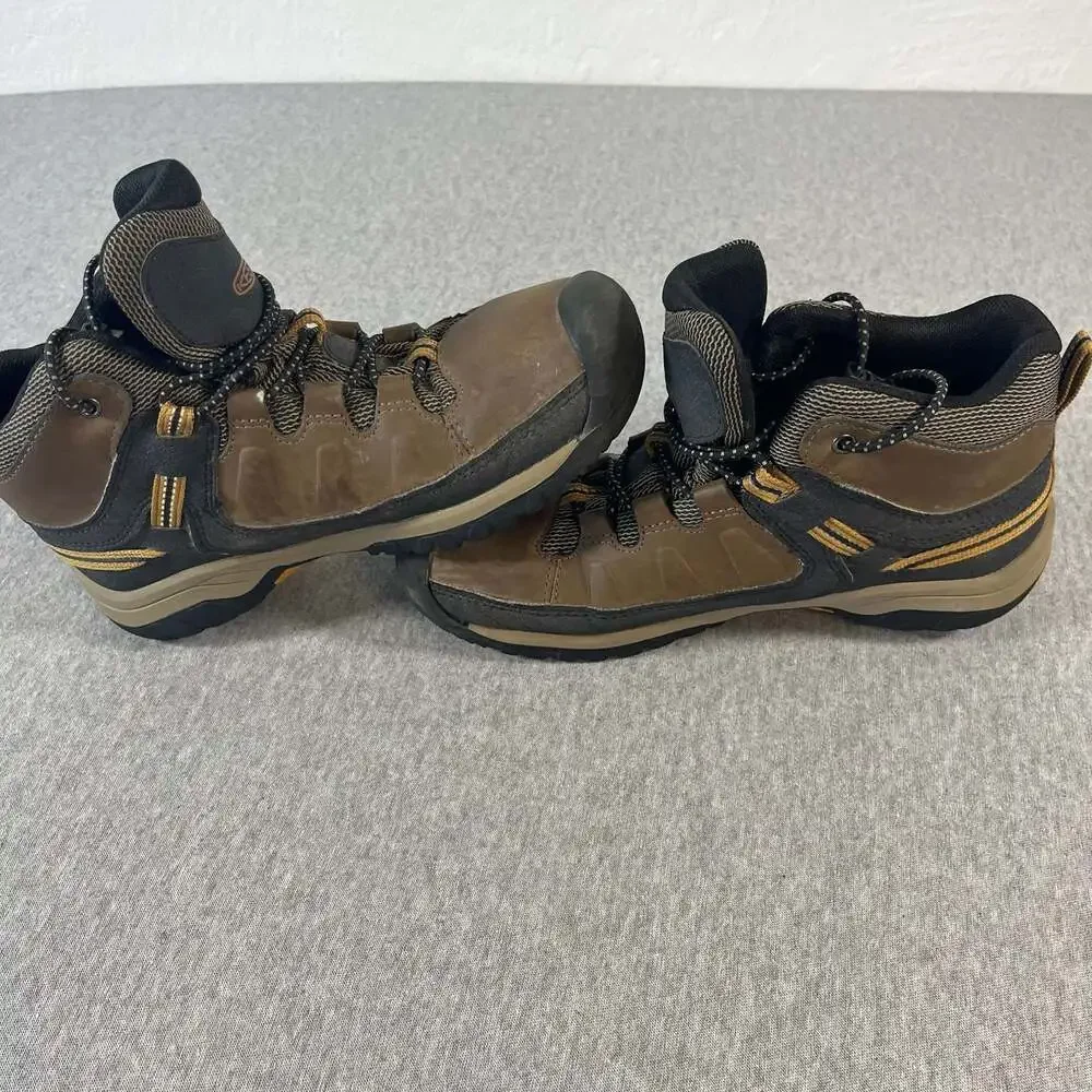 KEEN Black/Brown Targhee II Mid Waterproof Hiking Boots Youth Size 4